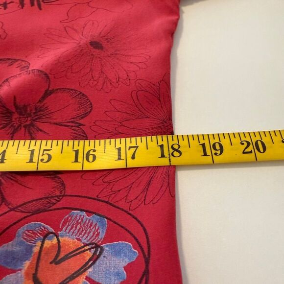 Desigual Red Botanical Print Long Sleeve Casual Pop Over Blouse Size M - Picture 10 of 14
